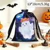 Bolsa de Regalo con Cordón de Halloween Bolsa de Almacenamiento para Joyería, Snacks, Dulces Bolsa de Cordón de Satén de Imitación