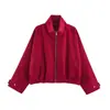 Chaqueta Bomber de Cuello Alto Estilo Nuevo Transfronterizo Europeo y Americano Chaqueta de Mujer para Principios de Otoño