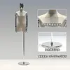 Loja de Roupas Estilo Coreano Manequim para Exposição de Roupas Manequim Feminino de Camurça Meio Corpo Suporte para Manequim Suporte de Exposição de Corpo Humano Completo