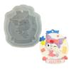 Molde de Silicona para Etiqueta de Dibujos Animados Gotas de Resina Hecho a Mano DIY Etiqueta de Aromaterapia Molde Colgante Decorativo para Muñeca de Yeso