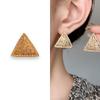 Brincos Distintos de Luxo Leve para Mulheres Estilo Coreano Brincos Triangulares Simples Cravejados com Diamantes para Mulheres Moda Fresca Versátil Joias de Cobre