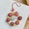 Pulsera de flor de bodhi Myrica rubra flotante para mujer, cordón para teléfono móvil de garra de gato, cadena para teléfono móvil de pareja, colgante de coche exquisito, cuentas de Buda, texto, juego