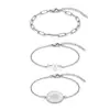 Estilo Novo Europeu e Americano Cor Duradoura Pulseira de Aço Inoxidável Elegante Individual Corrente de Camadas Pulseira Conjunto de Peças Múltiplas Joias de Mão