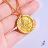 Acessórios diy de ouro de alta qualidade de longa duração Huang Caishen colar transferência fortuna pingente suéter corrente panqueca mulheres