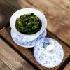 Gaiwan de Porcelana Azul y Blanca Yuerui de 4.5 pulgadas de Alto Blanco Grande Set de Té Kung Fu Taza de Té con Ramas Entrelazadas Tazón de Té de 350 ml