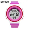 Reloj Deportivo Multifuncional Sanda para Hombres y Mujeres, Despertador Sencillo de Pantalla Única, Reloj de Pulsera Casual Luminoso, Reloj Electrónico de Venta Caliente para Fiesta de Estudiantes