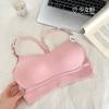 Roupas Quentes para Meninas Pele de Bebê Algodão Colete de Letras Alça Dupla no Ombro Bojo Sutiã Confortável Roupa Íntima Roupa Externa Top Tubo para Meninas Alça de Suspensório para Mulheres