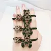 Corea del Sur Dongdaemun Mismo Estilo Disco Perforación Completa Cuerda Banda Elástica Alta Elástica Todo Fósforo Lazo Anillo para el Cabello Estampado de Leopardo Accesorios para el Cabello
