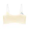 Ropa interior de verano para niñas en etapa de desarrollo, de seda de hielo, sujetador deportivo con copa fija, sin costuras, transpirable, a prueba de impactos, para adolescentes