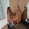 2026 Nueva Moda Retro Estampado de Leopardo Bolso para Mujer Casual Diseño de Nicho Versátil Bolso de Hombro Único Cruzado Estilo Coreano