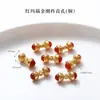 Alta Retención de Color Chapado en Cobre 24K Oro Real Accesorios de Ágata Roja Piezas para Joyería DIY Calabaza de Loto Productos Semi-Terminados Venta Directa de Fábrica