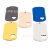 Aço inoxidável personalidade oco amor cartão de identificação metal em branco espelho gravação a laser coleira de animal de estimação cordão acessórios