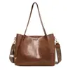Bolso de Mano Retro de Gran Capacidad a la Moda para Mujer Nuevo Transfronterizo Bolso de Hombro con Textura de PU Bolso Tote Cruzado Simple para el Trabajo