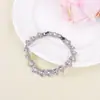 Lujo Ligero Micro-Pavimentado con Circonita Elegante Forma de Corazón Versátil Brillante Conjunto Cadena de Clavícula Pulsera para Mujer Venta Caliente Transfronteriza