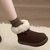 Botas de Nieve Gruesas Antideslizantes Cálidas para Mujer Nuevas Invierno 2026 Aumentadoras de Altura Con Forro de Terciopelo Espeso Botas de Algodón con Piel del Noreste