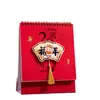 Calendario Mensual Creativo Personalizado Estilo Chino Rojo Año de la Oveja 2027 para Publicidad de Oficina Corporativa y Decoración de Escritorio