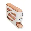 Caixa de Armazenamento de Ovos para Geladeira Japonesa Armazenamento na Porta Lateral Artefato de Cozinha Ovos Rolantes Automáticos Antibacteriano Grande Capacidade Reabastecimento Automático