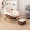 Sillón Mecedora Reclinable Lazy Ocio Hogar Lujo Ligero Silla Mecedora Adulto Sala de Estar Balcón Sofá Individual Silla Huevo
