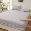 2026 Juego de Tres Piezas de Sábana para Cama de Color Sólido Pequeño Piel de Hielo