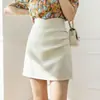 Saia lisa elegante de cintura alta para mulheres, novo estilo verão 2026, minissaia justa slim de corte A