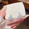 Pendientes de Plata de Ley S925 con Aguja, Personalizados, Completos de Circonita, Súper Brillantes, Estilo de Lujo Ligero de Alta Gama, Pendientes Populares, Elegantes y Exquisitos Accesorios de Moda para Orejas para Mujeres