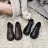 Zapatos de Cuero para Mujer sin Cordones para Viajar al Trabajo, Novedad Otoño 2026 Estilo Británico Retro Mocasines Planos para Mujer