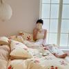 Cobertor de Cama Quatro Peças de Veludo de Leite de Inverno Espesso Lençol Kit de Fronha Estilo Fresco Têxtil para Casa Nantong Roupa de Cama