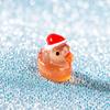 Decoração de micro paisagem desenho animado fofo pato de Natal luminoso decoração de resina desktop carro artesanato decorativo luminoso