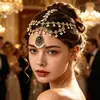Accesorios para el Cabello de Moda Estilo Indio con Cristales Transfronterizos, Diademas Bohemianas Personalizadas con Pedrería, Cadena Elegante Retro para la Frente con Borlas