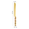 Faca Espátula para Bolo de Aço Inoxidável com Cabo de Bambu Leve Luxo Dourado Faca para Bolo de Aniversário Casamento Espátula para Pizza Ferramenta de Corte para Assar