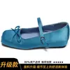 Elegantes sapatos de salto baixo estilo francês com bico quadrado e laço, sapatilhas versáteis com salto oculto, sapatos Mary Jane para mulheres, perfeitos com vestidos