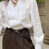 Cinto estilo ins Feminino cinto fino vintage feito à mão corrente de cintura de couro fivela de pino cinto de couro primeira camada de couro bovino decoração feminina