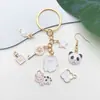 1 Pingente Branco com Gotejamento de Óleo, Pingente Pequeno para Pulseira e Colar, Acessório de Chaveiro DIY Feito à Mão Venda por Atacado