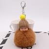 Lindo llavero de bola de pelo de muñeca dormida, bolso de muñeca de peluche para mujer, colgante de coche, regalo al por mayor