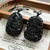 Colgante de Obsidiana Natural Pixiu, Colgante de Obsidiana Dorada de la Paz, Placa de Obsidiana de Paz y Seguridad, Colgante de Joyería Unisex