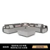 Sofá de acero inoxidable para exteriores, mesa de centro para patio, combinación, silla de ratán para jardín de hotel al aire libre, villa, muebles de exterior para ocio