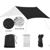 Tienda de campaña multifuncional impermeable para exteriores, protección solar, toldo de playa, toldo de camuflaje con revestimiento plateado, lona de playa