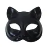 Máscara de Gato Meia-Face Nova para Festa de Halloween Dança Animal Cos Máscara Plástica Retro Placa Antiga Leve