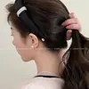 Faixa de Cabelo Preta de Esponja com Aba Larga Estilo Zhao Lusi e Xu Yan Estilo Coreano High-End Versátil para Pressionar o Cabelo Personalizada para Sair