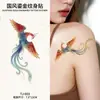 Novos Adesivos de Tatuagem Coloridos com Estampagem Dourada Estilo Chinês com Designs de Fênix e Carpa, Apresentando um Estilo Nacional Inspirado em Dunhuang, Adequados para Braços e Clavículas, Adesivos Bonitos, à Prova d'Água e Duradouros