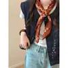 Cinturón de bufanda roja de seda estilo étnico para mujer, bufanda cuadrada vintage para combinar con faldas, accesorio para la cintura, bufanda decorativa para la cintura, accesorio de corbata para el cuello
