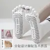 Calcetines de yoga de cinco dedos para mujer, calcetines de algodón antideslizantes hasta la pantorrilla, calcetines deportivos de Pilates y fitness, calcetines con dedos separados, calcetines absorbentes de sudor y transpirables