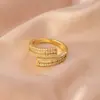Anillo para Mujer, Lujo Ligero, Nicho de Alta Gama, Anillo Exagerado de Zirconia, Anillo Sencillo, Anillo Abierto, Joyería de Reina Madre, No se Desvanece