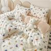 Conjunto de quatro peças de algodão puro fresco 100% algodão dormitório estudantil conjunto de três peças lençol de cama pastoral capa de edredom roupa de cama