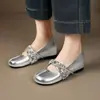 Cómodos para los pies, bailarinas plateadas que aumentan la altura para mujer 2026, zapatos de cuero sin cordones, versátiles zapatos Mary Jane para mujer