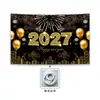 Banner de Año Nuevo 2027 Personalizado Fondo Feliz Año Nuevo Amazon Fiesta en Casa Bandera para Fiesta al Aire Libre