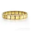 Pulsera de Acero Inoxidable Bloque Italiano Cruzado Pulsera Italiana Lisa Pulsera Elástica Simple Joyería al por Mayor