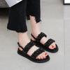 Sandalias Romanas de Tira Estilo Hada para Mujer 2026 Verano Nuevos Zapatos Planos con Pedrería Zapatos Versátiles para Mujer Tendencia Ins