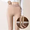 Leggings premium transparentes, color piel y reflectantes de luz para un look de pierna desnuda, perfectos para primavera y otoño, estilo fino, color nude, se pueden usar como prenda exterior, y con forro polar para invierno