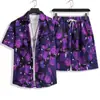 Sanya Turismo Havaí Terno Camisa Masculina de Manga Curta Férias na Praia Casual Shorts Largos Roupas da Moda Masculina